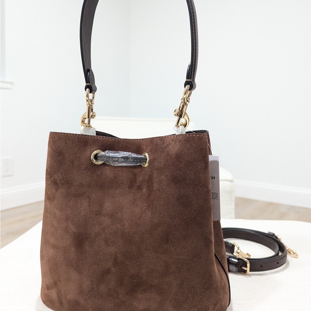 NWT - Coach Suede Rowan Bucket Bag - CCC78 - Vintage Brown - Picture 5 of 8